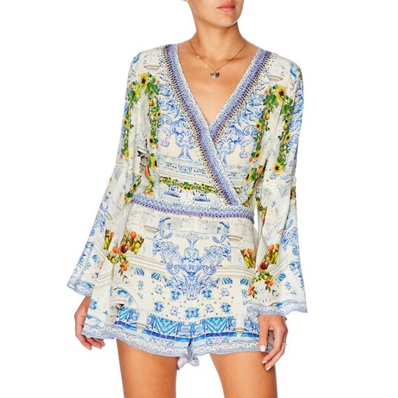 Camilla Come As You Are Bell Sleeve Playsuit Romper Small b58E - Picture 5 of 7